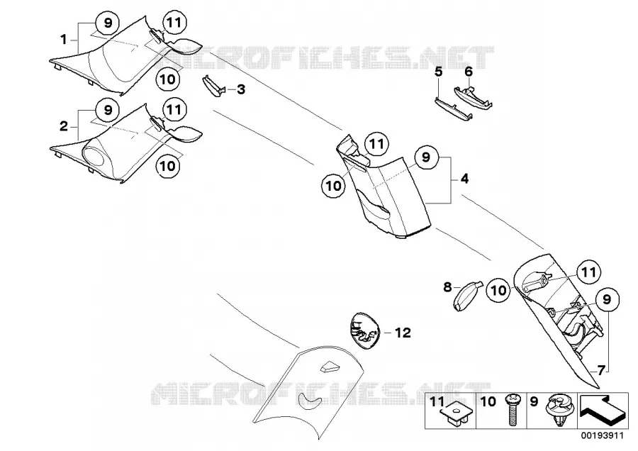 Revêtement A- / B- / C-Montant MINI MINI COOPER SD 2010 Cooper SD N Cooper SD