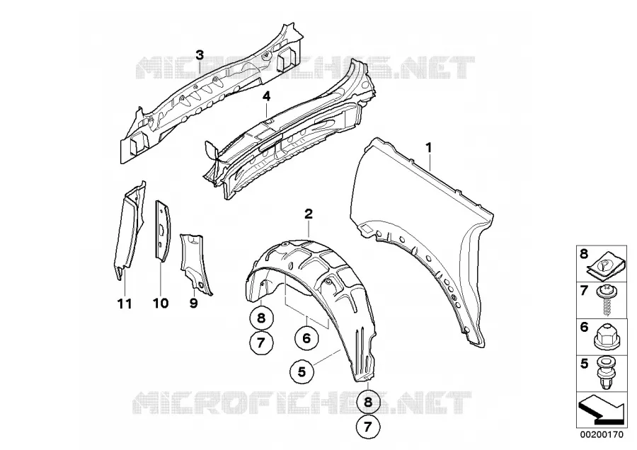 Revetement daile arriere MINI MINI COOPER D 2010 Cooper D 2.0 N Cooper D 2.0