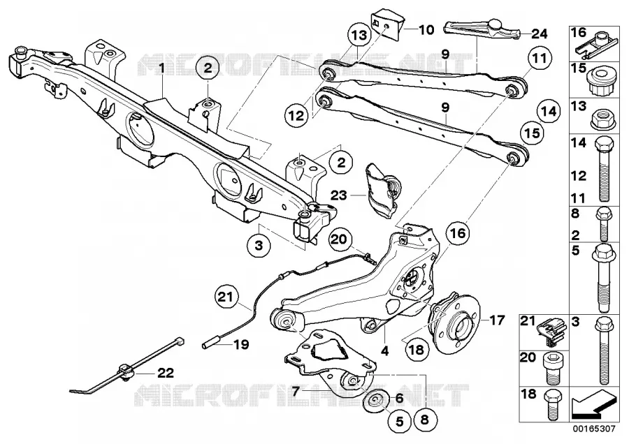 Support essieu AR,susp. roue,roulem.roue MINI MINI COOPER 2003 Cooper N Cooper