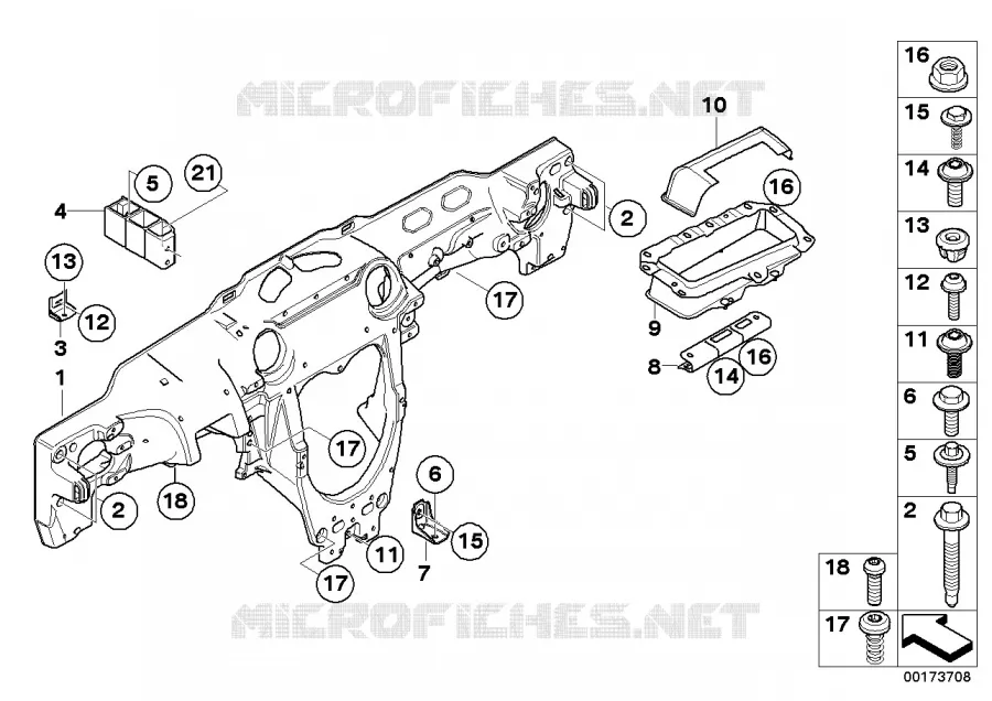 Support tableau de bord MINI MINI COOPER D 2006 Cooper d N Cooper d