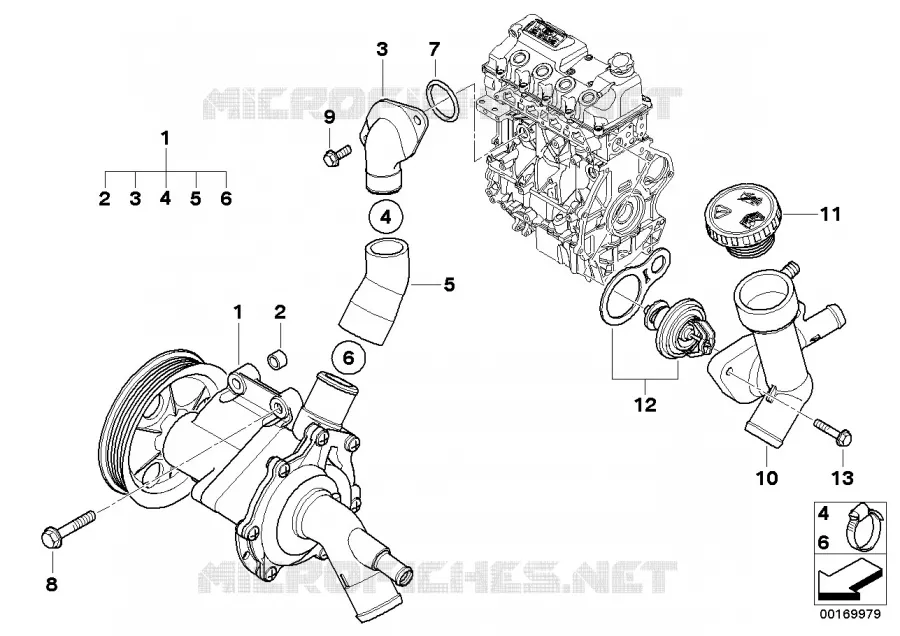 Syst. de refroidis.-pompe eau/thermostat MINI MINI ONE 2000 One 1.6i N One 1.6i
