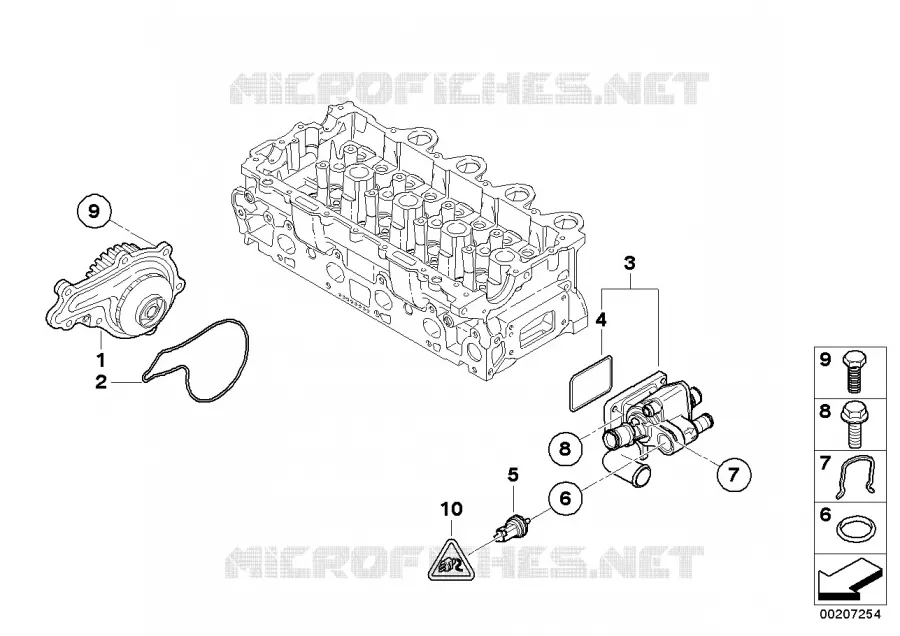 Syst. de refroidis.-pompe eau/thermostat MINI MINI ONE D 2009 One D N One D