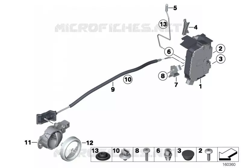 Système de fermeture porte avant MINI MINI COOPER S 2005 Cooper S N Cooper S
