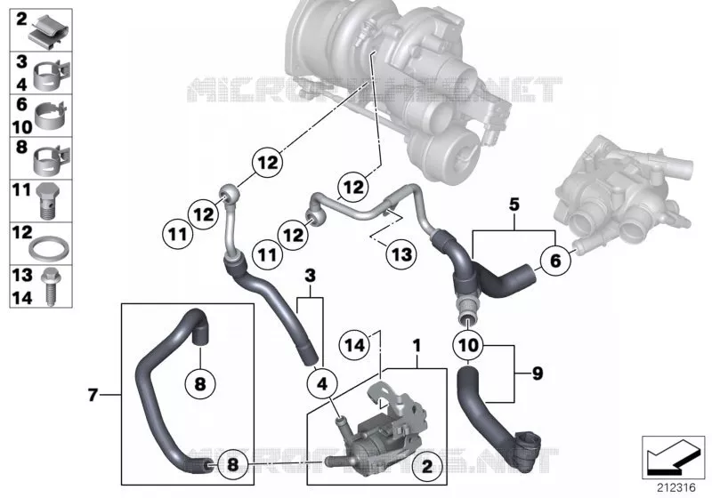 Système de refroid. turbocompresseur MINI MINI JOHN COOPER WORKS 2012 JCW ALL4 N JCW ALL4