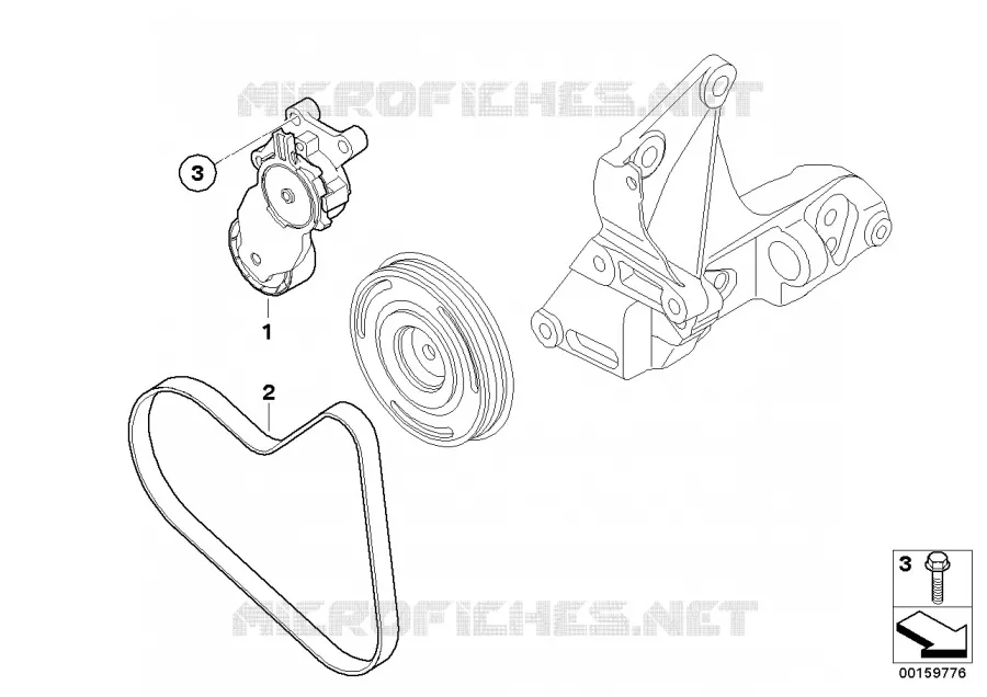 Transmission courroie alternateur/climat MINI MINI COOPER D 2005 Cooper D N Cooper D