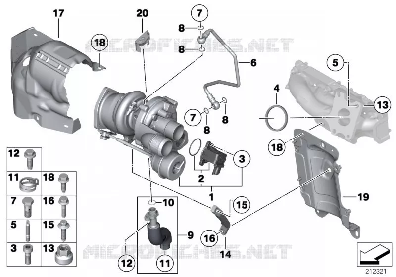 Turbo-compresseur avec lubrification MINI MINI JOHN COOPER WORKS 2011 JCW ALL4 N JCW ALL4