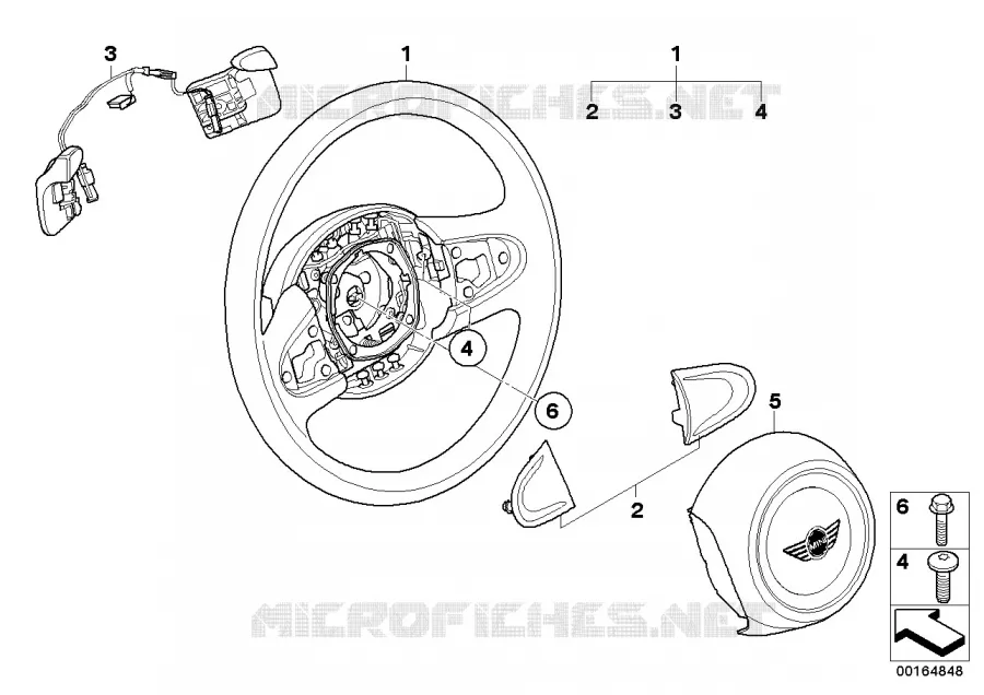 Volant airbag bascules de commutation MINI MINI COOPER 2008 Cooper N Cooper