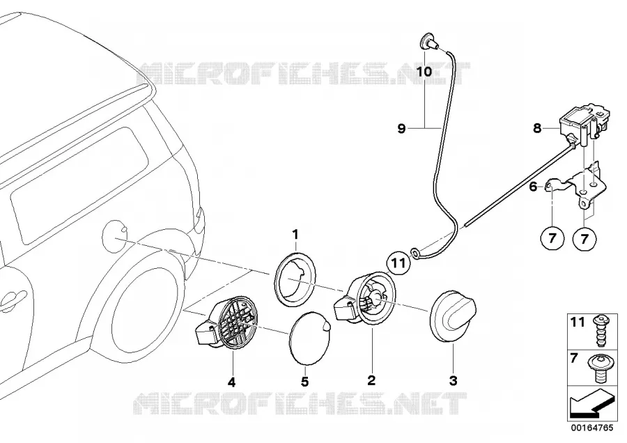 Volet de remplissage de réservoir MINI MINI JOHN COOPER WORKS 2012 Coop.S JCW N Coop.S JCW