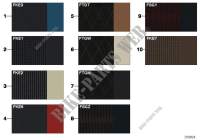 Echantillons de sellerie cuir/tissu pour MINI Cooper D 2.0 de 2010