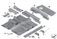 Element plancher partie arrière/int. pour MINI Cooper D ALL4 1.6 de 2010