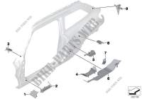 Matériau insonoris. de cavité/cadre lat. pour MINI Cooper S ALL4 de 2012
