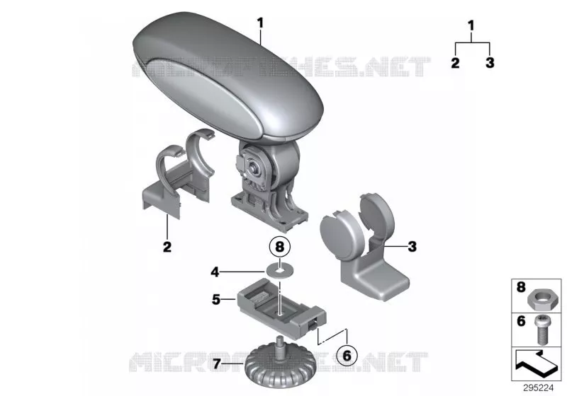 Accoudoir central à larrière MINI MINI COOPER D 2010 Cooper D ALL4 1.6 N Cooper D ALL4 1.6