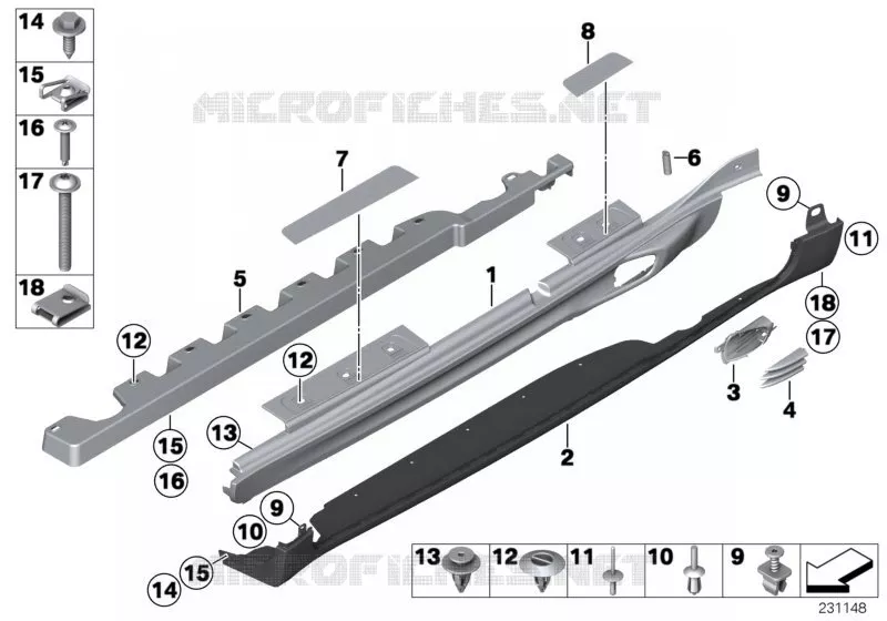 Baguette de seuil pack aérodynamique JCW MINI MINI COOPER 2012 Cooper ALL4 N Cooper ALL4