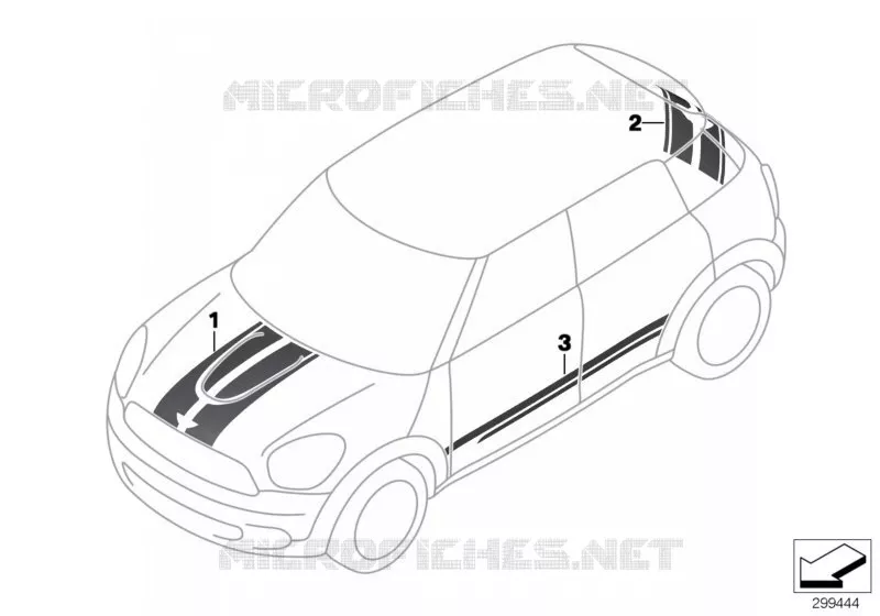 Bande décorative MINI MINI COOPER SD 2010 Cooper SD ALL4 N Cooper SD ALL4