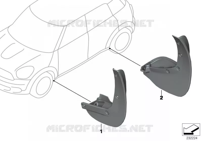 Bavettes garde-boue MINI MINI COOPER 2010 Cooper N Cooper