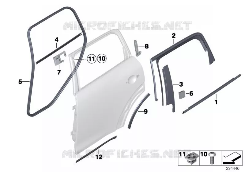Caches et joints porte arrière MINI MINI COOPER SD 2010 Cooper SD N Cooper SD
