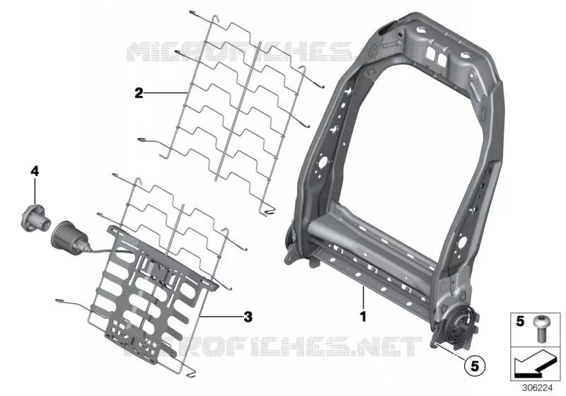 Cadre de dossier de siege avant MINI MINI COOPER D 2010 Cooper D 2.0 N Cooper D 2.0