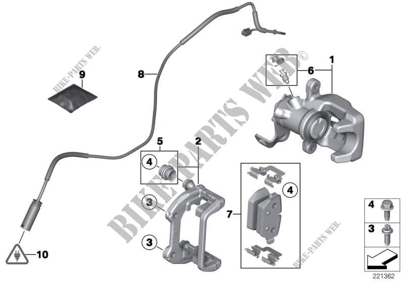 Capteur de plaquette de frein arrière pour MINI Cooper ALL4 de 2012