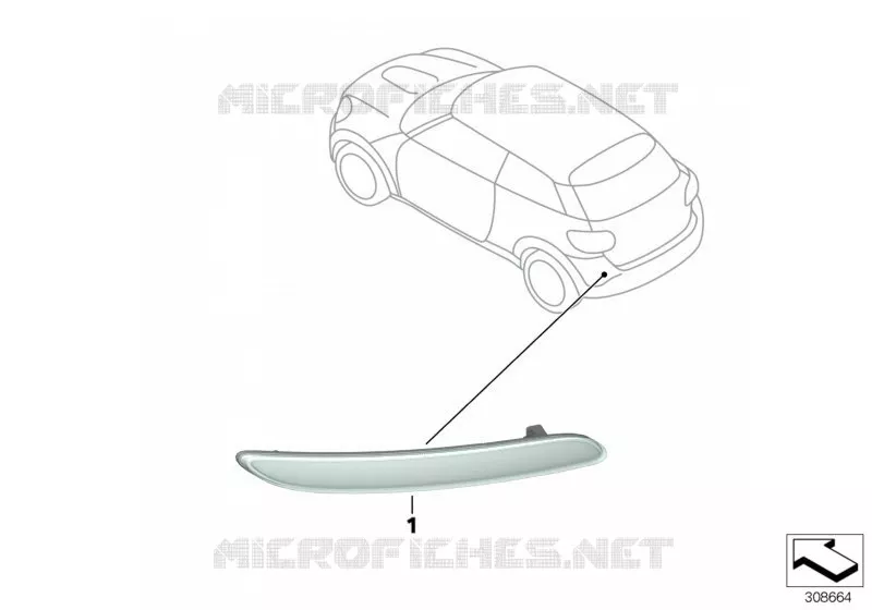 Catadioptre MINI MINI COOPER D 2012 Cooper D 1.6 N Cooper D 1.6