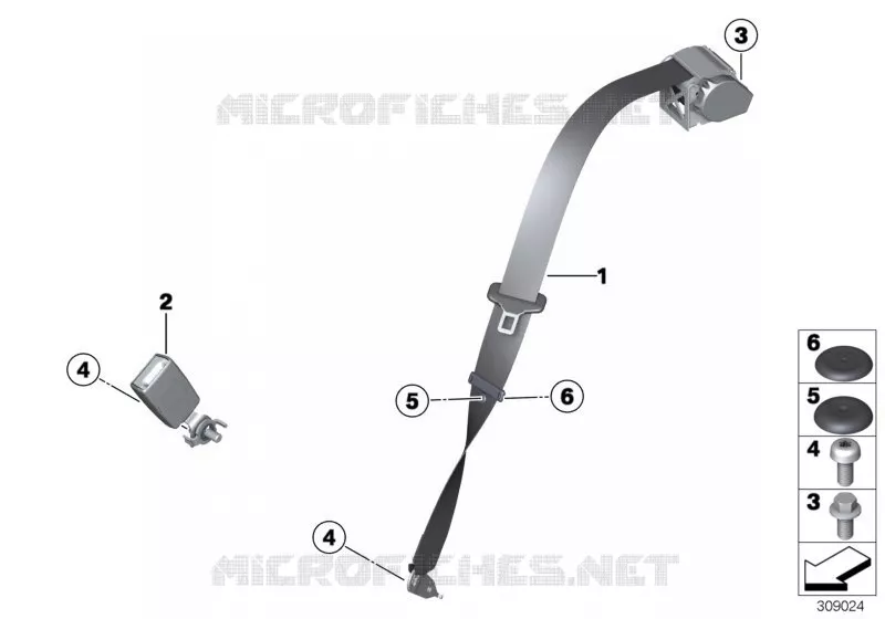 Ceinture de sécurité arrière MINI MINI COOPER 2012 Cooper ALL4 N Cooper ALL4