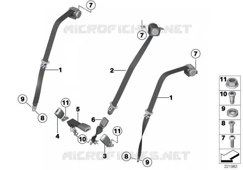 Ceinture de sécurité arrière MINI MINI JOHN COOPER WORKS 2011 JCW ALL4 N JCW ALL4