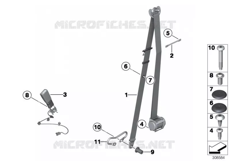 Ceinture de sécurité avant MINI MINI COOPER D 2012 Cooper D ALL4 2.0 N Cooper D ALL4 2.0