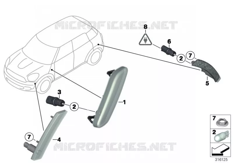 Clignotant avant/latéral MINI MINI COOPER D 2012 Cooper D 1.6 N Cooper D 1.6