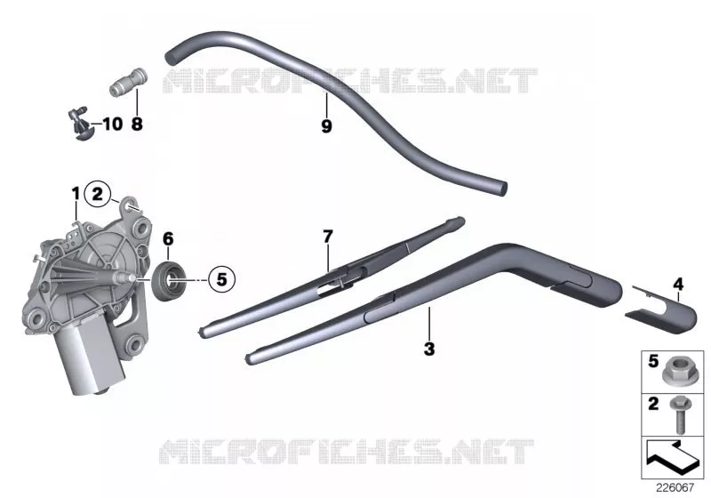 Composants dessuie-glace de lunette ar MINI MINI COOPER S 2006 Cooper S N Cooper S