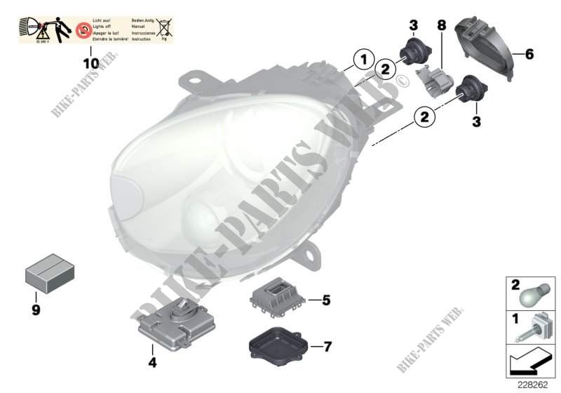 Composants pour projecteur Xenon/ALC pour MINI Cooper de 2009