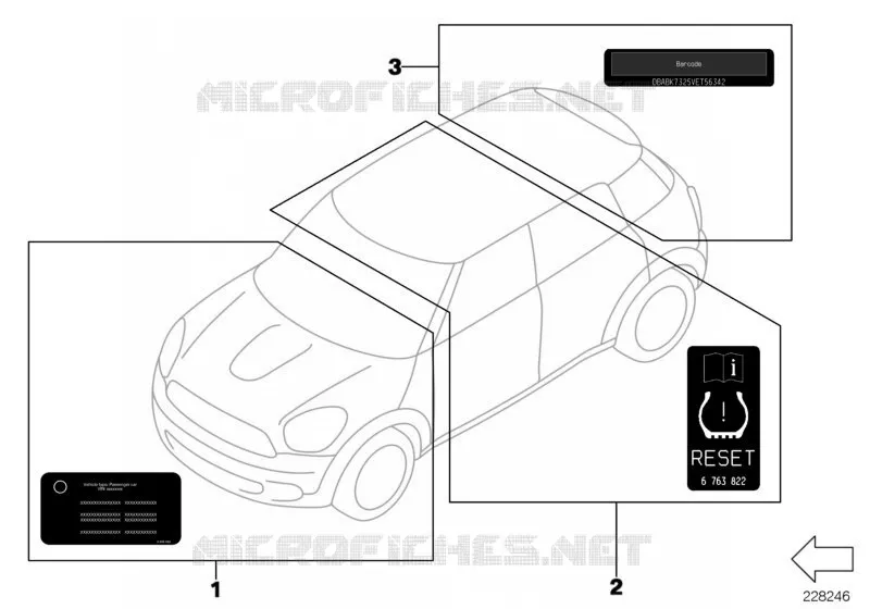Diverses plaques indicatrices MINI MINI COOPER 2011 Cooper N Cooper