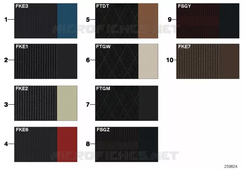 Echantillons de sellerie cuir/tissu MINI MINI COOPER D 2010 Cooper D ALL4 1.6 N Cooper D ALL4 1.6
