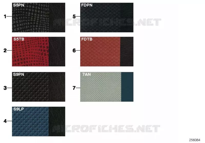 Echantillons de sellerie cuir/tissu MINI MINI ONE 2002 One 1.4i N One 1.4i