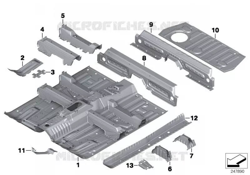 Element plancher partie arrière/int. MINI MINI COOPER SD 2012 Cooper SD ALL4 N Cooper SD ALL4