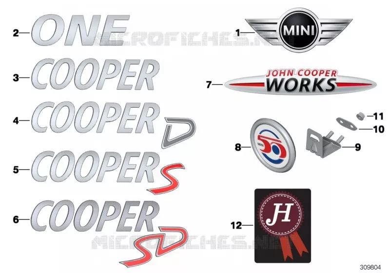 Emblèmes / plaques MINI MINI COOPER 2009 Cooper N Cooper