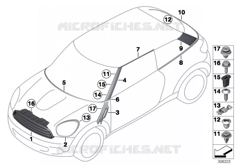 Enjoliveurs ext. / Grille de décor MINI MINI COOPER S 2012 Cooper S N Cooper S