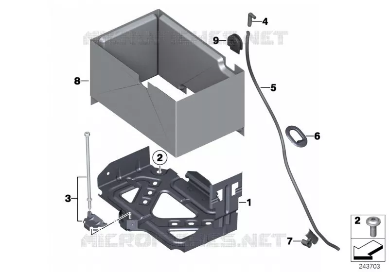Fixation batterie et pièces amovibles MINI MINI COOPER 2012 Cooper N Cooper