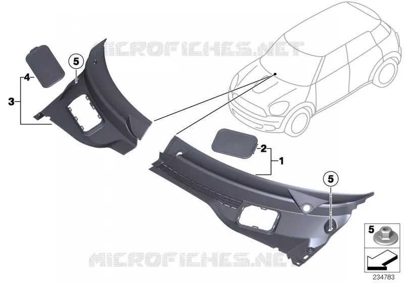 Garniture dauvent extérieure MINI MINI COOPER D 2012 Cooper D 2.0 N Cooper D 2.0