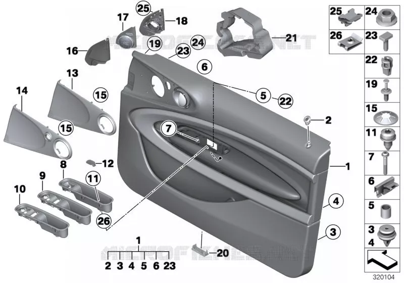 Garniture de porte avant MINI MINI JOHN COOPER WORKS 2012 JCW ALL4 N JCW ALL4