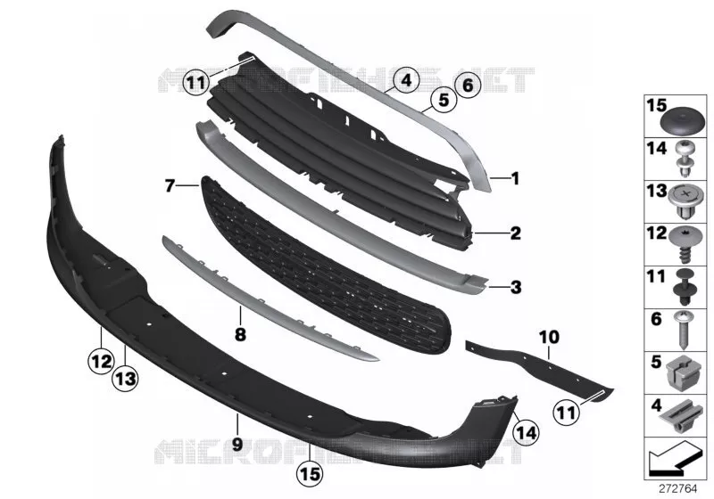 Garniture éléments enjoliveurs avant MINI MINI COOPER 2011 Cooper N Cooper