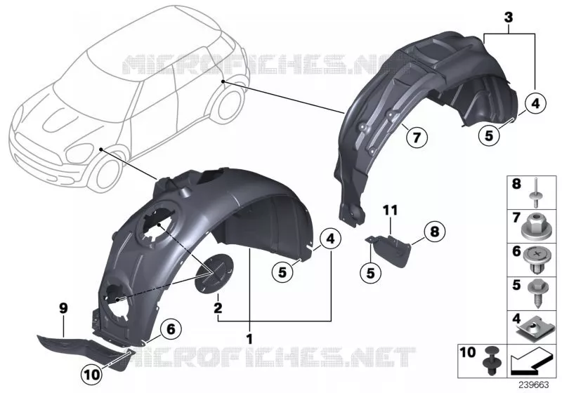 Habillage du passage de roue MINI MINI JOHN COOPER WORKS 2012 JCW ALL4 N JCW ALL4