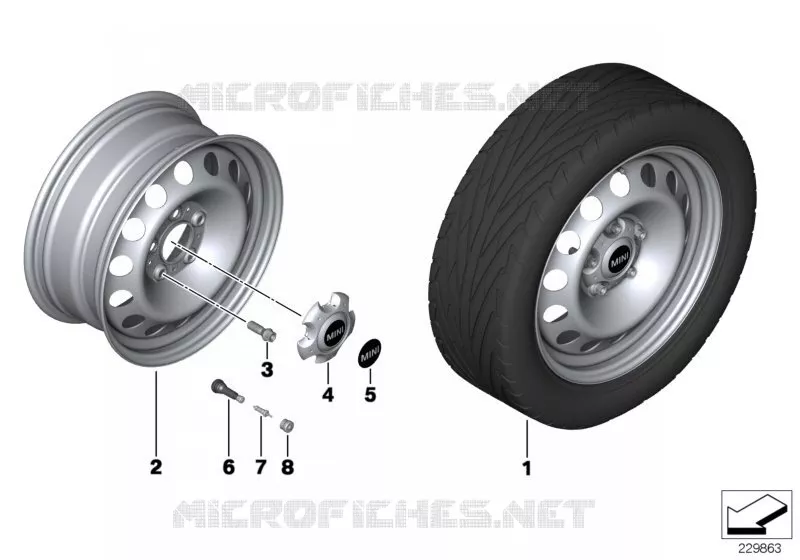 Jante acier MINI MINI MINI COOPER D 2013 Cooper D 2.0 N Cooper D 2.0