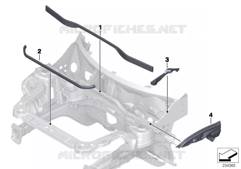 Joints de capot avant MINI MINI COOPER SD 2012 Cooper SD ALL4 N Cooper SD ALL4