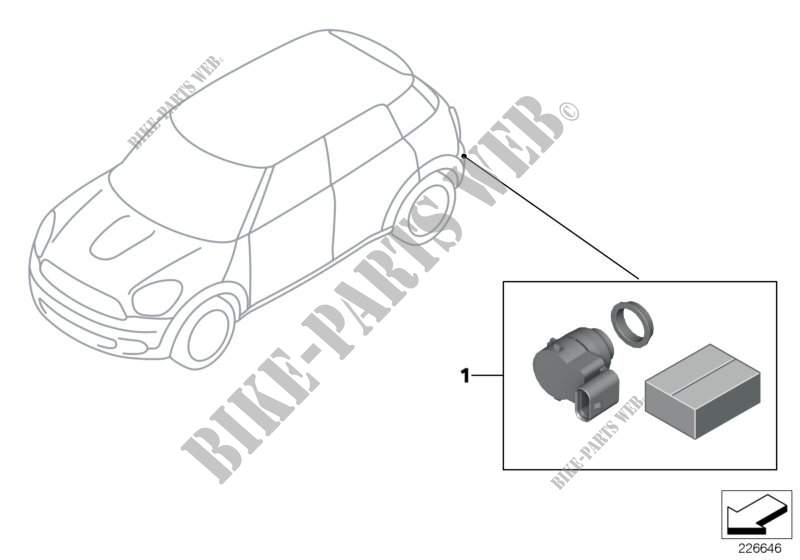 Kit de montage PDC arrière pour MINI Cooper ALL4 de 2012