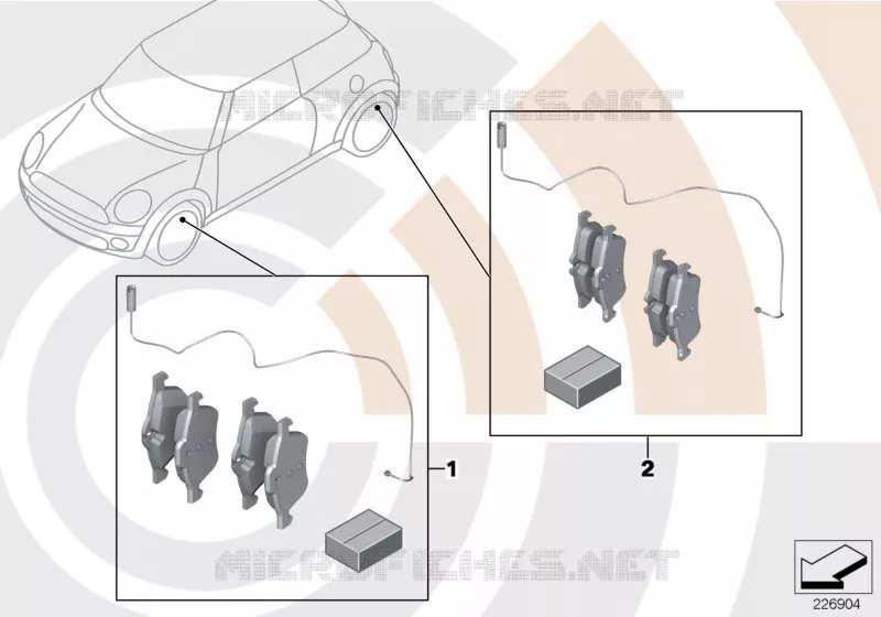 Kit service plaquettes frein/Value Line MINI MINI ONE 2002 One 1.4i N One 1.4i