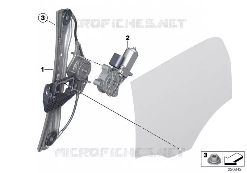 Mécanisme de fenêtre de porte arrière MINI MINI COOPER S 2010 Cooper S ALL4 N Cooper S ALL4
