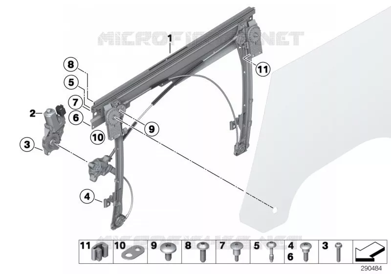 Mécanisme de fenêtre de porte avant MINI MINI COOPER D 2005 Cooper D N Cooper D