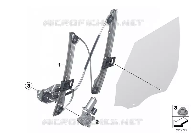 Mécanisme de fenêtre de porte avant MINI MINI JOHN COOPER WORKS 2012 JCW ALL4 N JCW ALL4