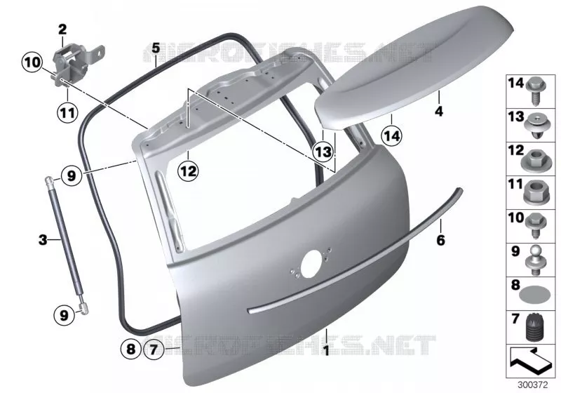 Pieces de couvercle de coffre ar MINI MINI COOPER SD 2010 Cooper SD N Cooper SD