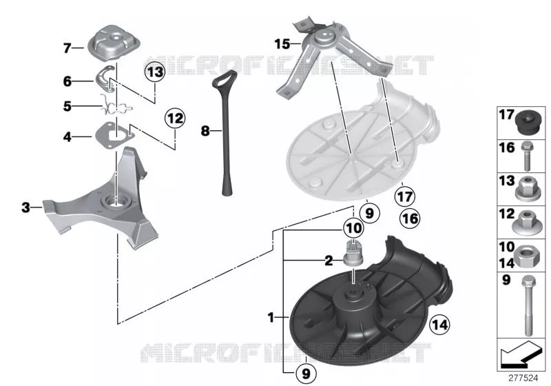 Pieces de fixation de roue de secours MINI MINI ONE D 2009 One D N One D