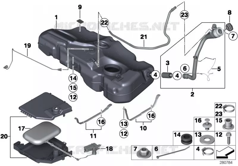 Pieces de reservoir a carburant MINI MINI ONE D 2009 One D N One D